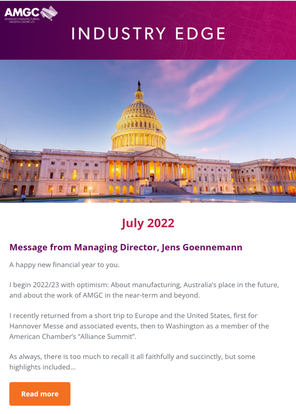 Newsroom ADVANCED MANUFACTURING GROWTH CENTRE